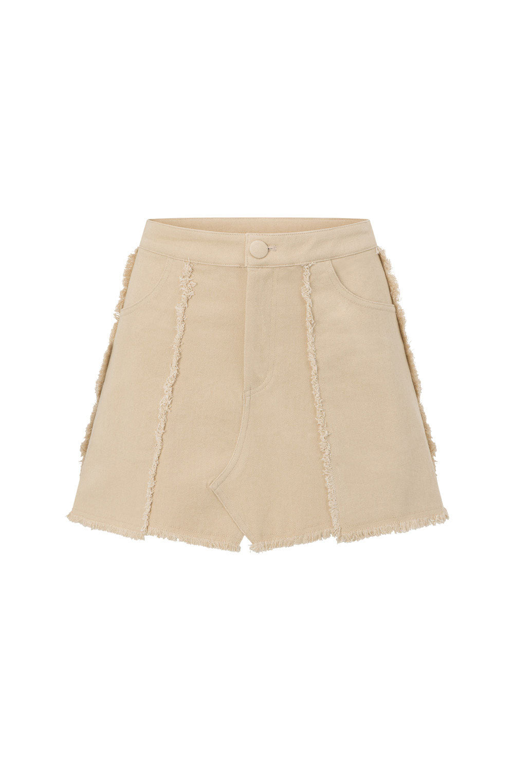 Beige Denim Style Mini Rihanna Skirt