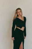 Black Button Slit Maxi Indi Skirt