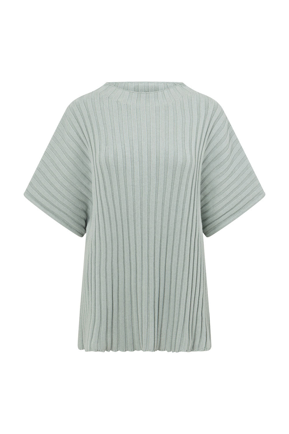 Celine Ribbed Knit Top - Grey