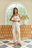 White Coastal Shell Print Strapless Bahari Top