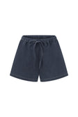 Dark Blue Denim Elastic Drawstring Elixir Shorts