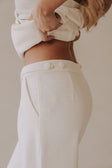 White Structured High Waist Salma Pants