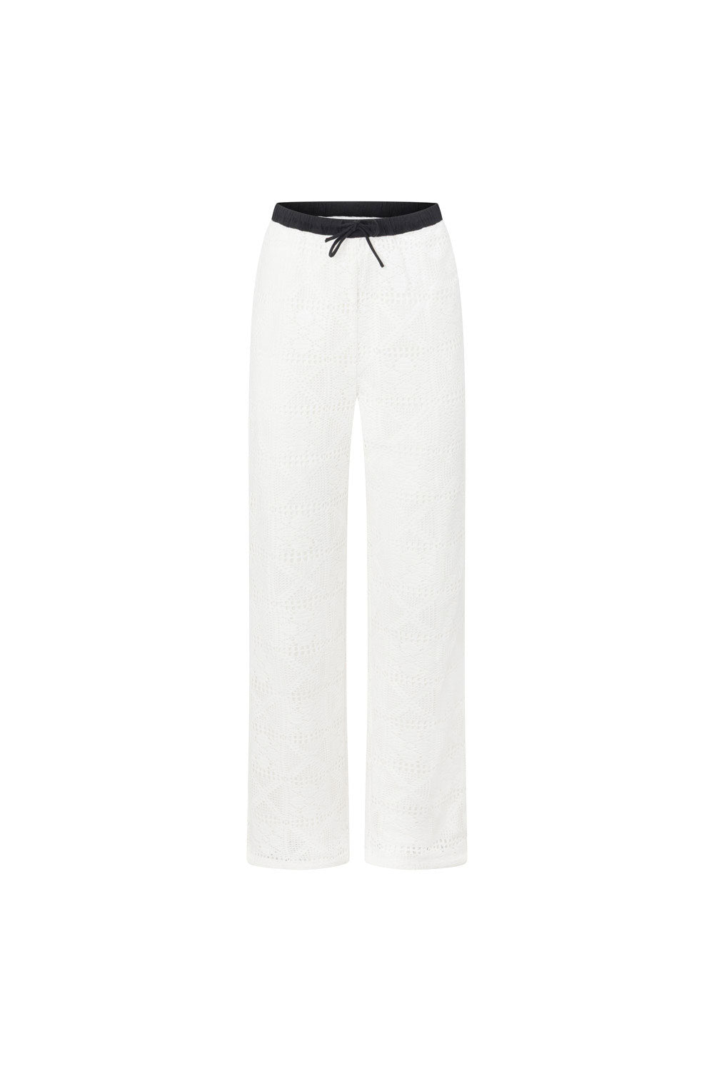 White Lace Elastic Drawstring Ariana Pants