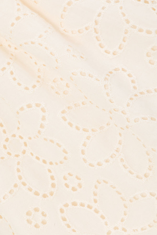 Beige Broderie Elastic Drawstring Hazel Shorts