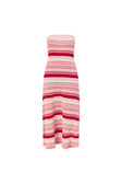 Prink Stripe Ribbed Strapless Maxi Anya Dress