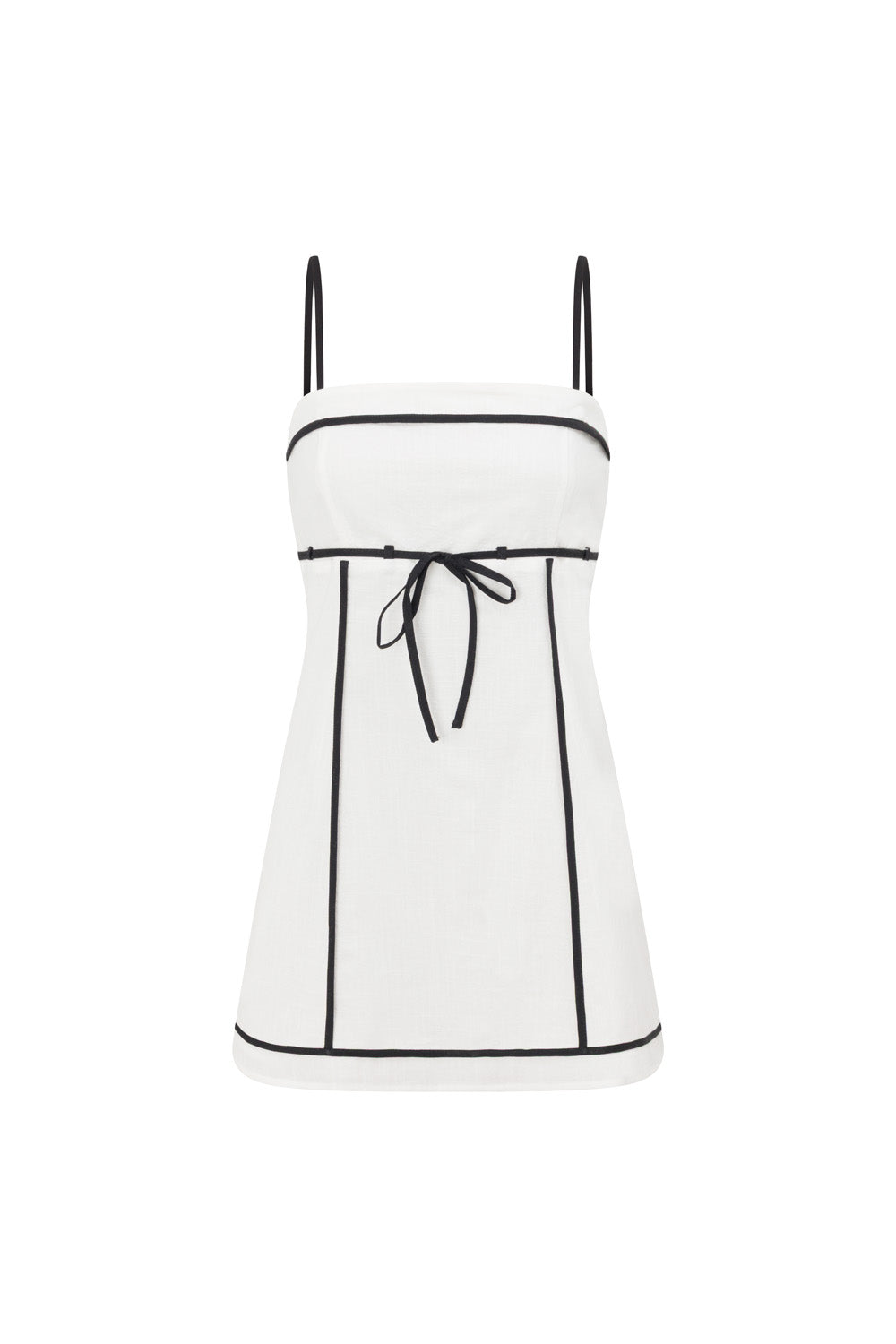 White Removable Strap A Line Mini Palais Dress