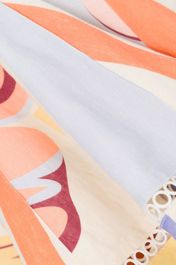 Orange Estivo Dusk Print Lace Up Mini Camille Dress