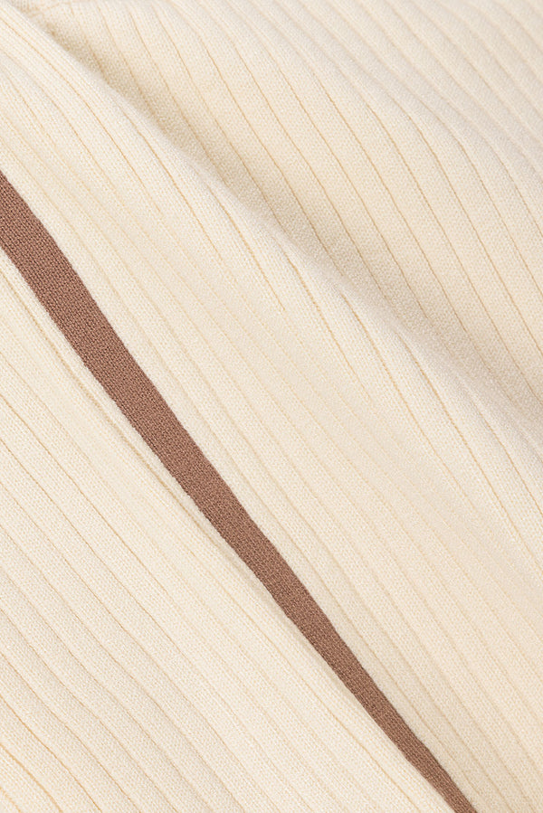 Cream Ribbed Elastic High Waist Jaxon Shorts