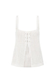 Nia Knitted Split Top - White