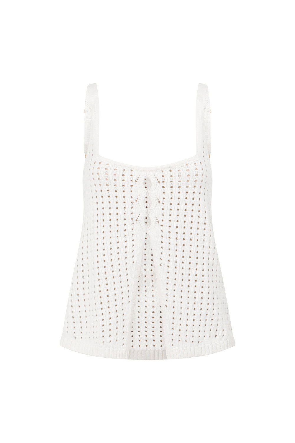 Nia Knitted Split Top - White