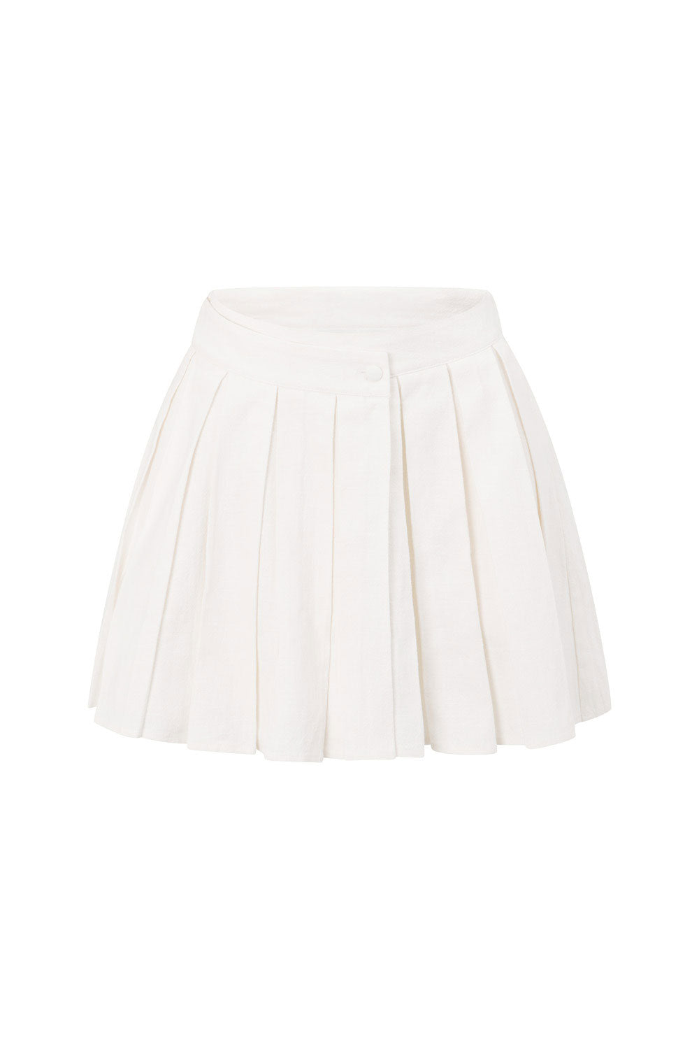 White Pleated High Waist Wrap Mini Amity Skirt