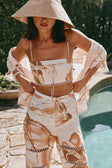 Brown La Spiaggia Print Drawstring Seraphina Pants