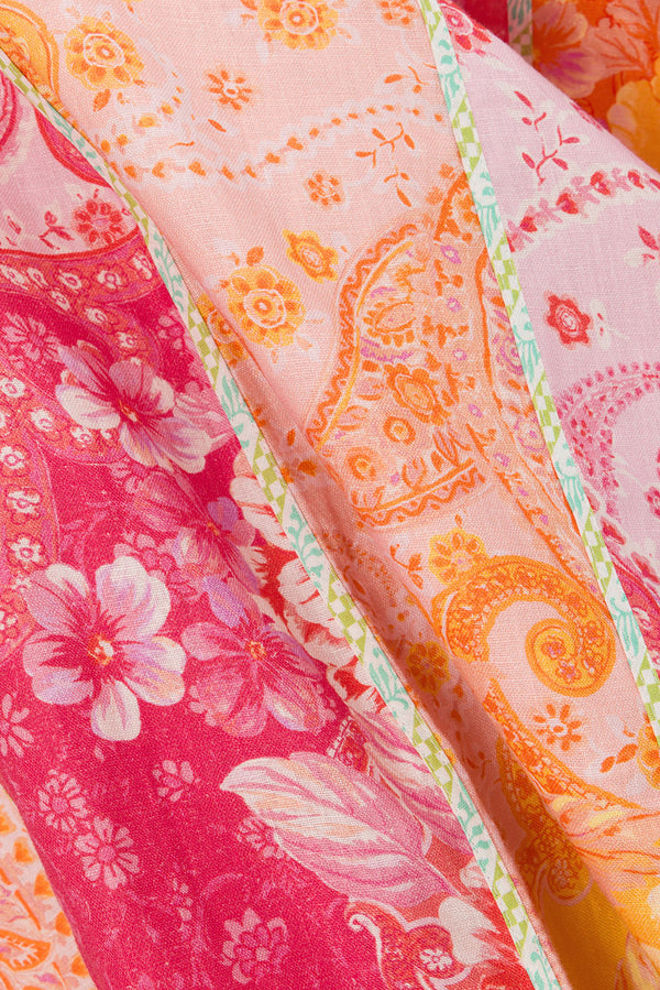 Pink Botanica De Flor Print Maxi Lune Dress