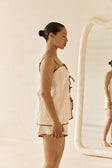 Beige Strappy Front Tie Rosalina Top