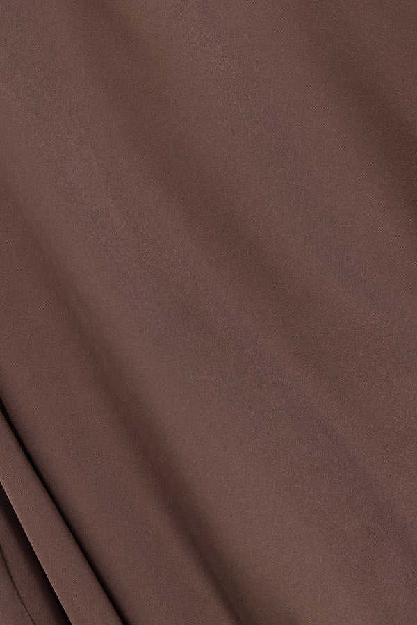 Chocolate Brown Asymmetric Ruched Backless Hailey Top