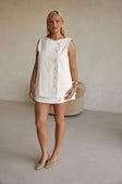 White Cotton Button Up Journey Top