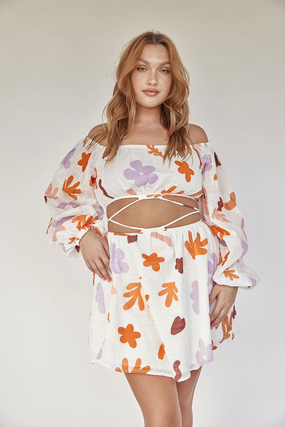 SAMPLE-Avie Off Shoulder Dress - Autumn