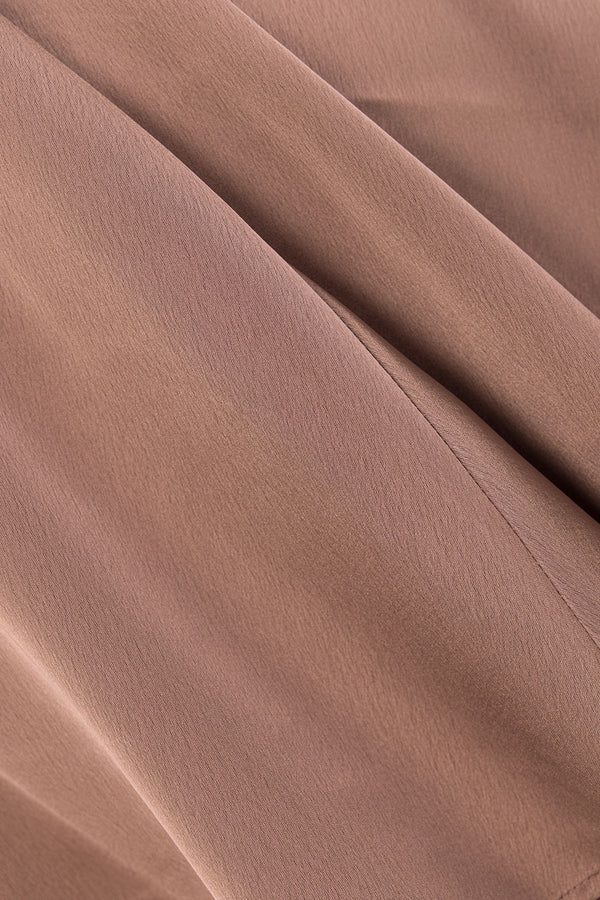 Brown  V Neck Cut Out Lace Maxi Dynasty Dress