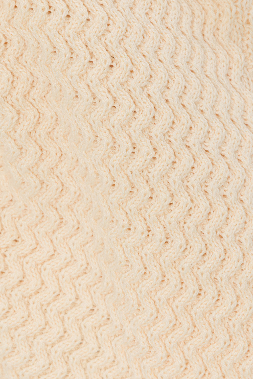 Cream Zig Zag Knit High Waist Elastic Mabel Shorts