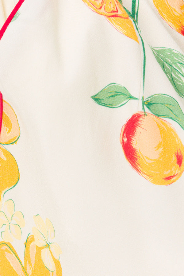 White Aesta Floral Print High Waist Izabelle Pants