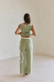 Green Ocean Relic Print Elastic Malani Pants