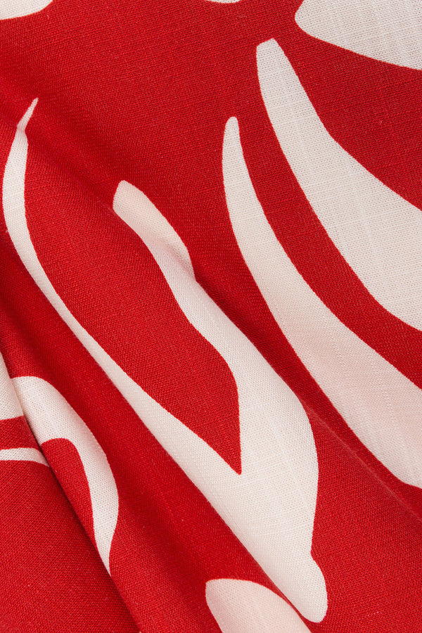 Red Fila Rogue Floral Print Drawstring Elena Pants