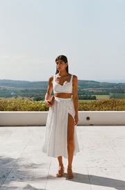 SAMPLE-Dien Wrap Skirt - White