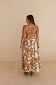 Orange Barrosa Print Strappy Cropped Tahaa Top