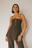 Chocolate Brown Strappy Backless Ashton Jumpsuit
