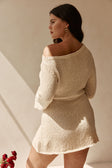 Cream Yarn Knit Long Sleeve Mini Kali Dress