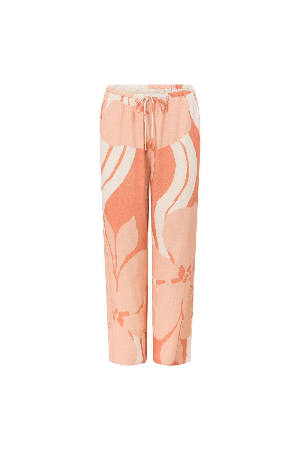 Peach Solanto Print Drawstring Victoria Pants