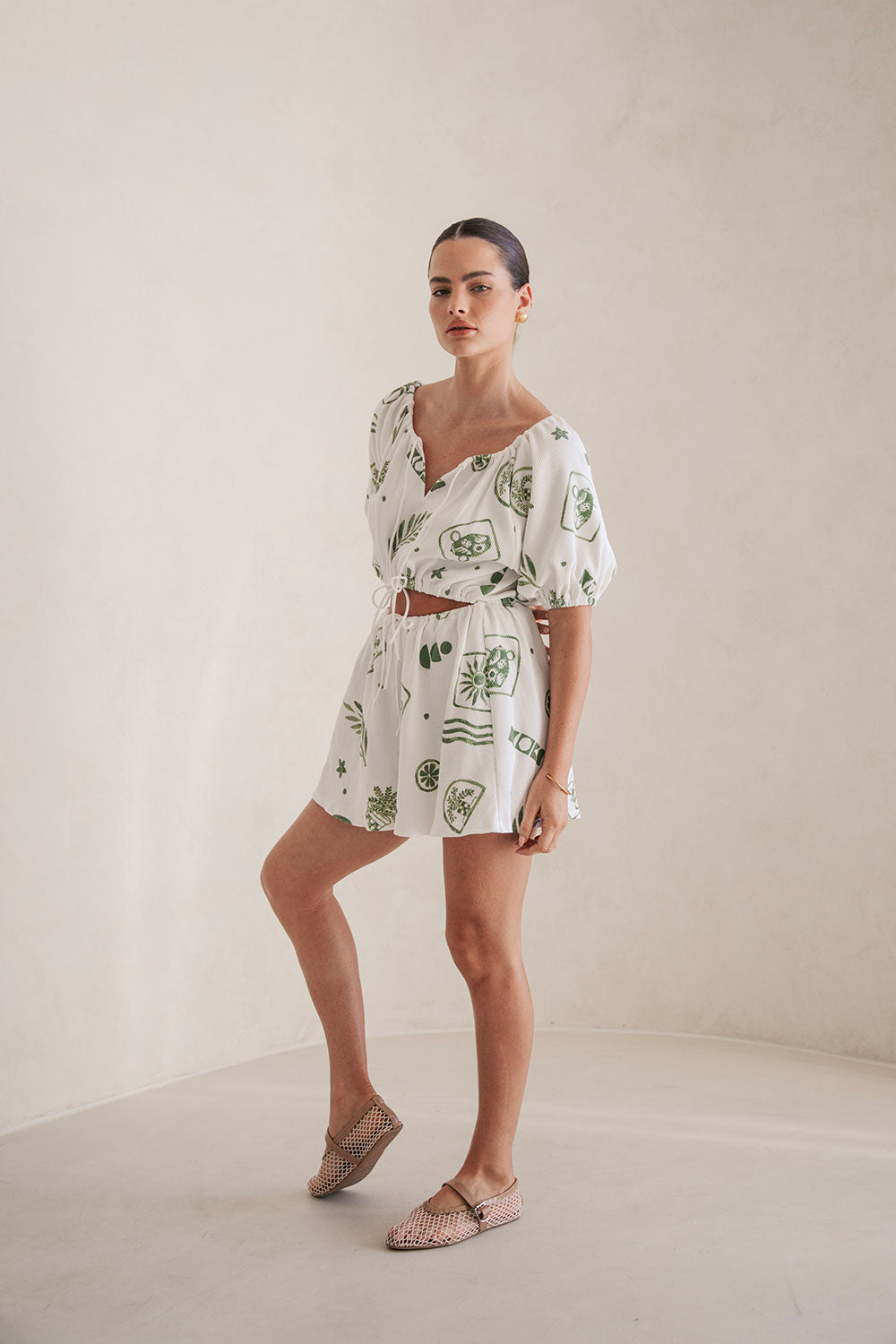 Milo Cutout Mini Dress - Relic White Green