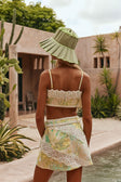 Green Fiore Festivo Print A-Line Mini Aquila Skirt