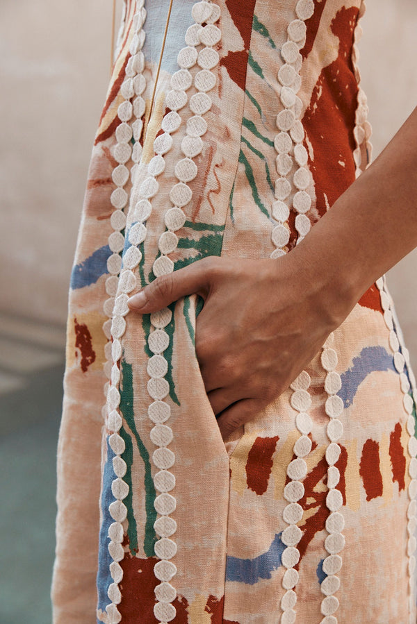 Maddalena Maxi Dress - Red Blue