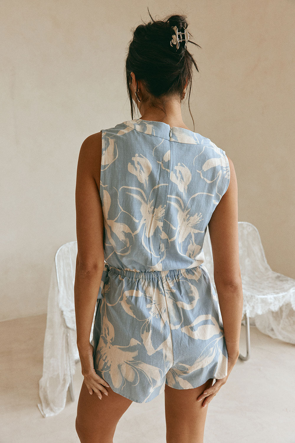 SAMPLE-Sandy Playsuit - Ink Floral