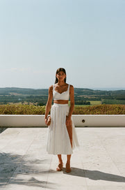 SAMPLE-Dien Wrap Skirt - White