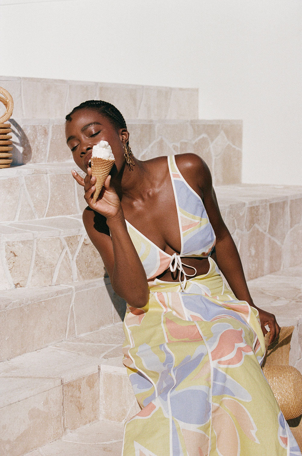 Eliska Cutout Maxi Dress  - Elia Purple Yellow Orange