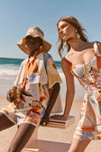Orange Estivo Dusk Print Button Up Francesca Shirt