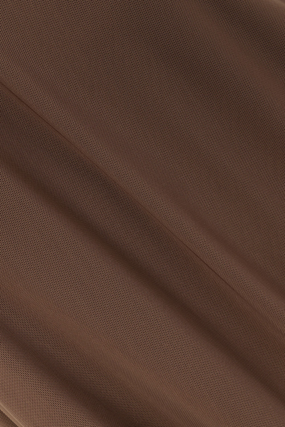 Chocolate Brown One Shoulder Long Sleeve Maxi Tasmin Dress