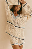 Cream Patch Crochet Knit High Waist Balia Shorts
