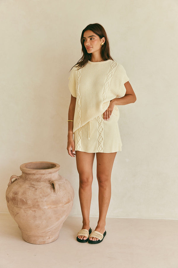 Nevaeh Knit Top - Cream