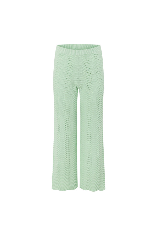 Mint Green Crochet Knit High Waist Kama Pants