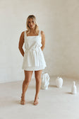 White Twin Pocket Tie Longline Davina Top
