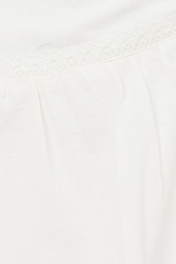 White Cotton Gathered Mini Alani Skirt
