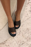 Black Transparent Open Toe Asuka Platform Sandals