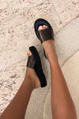Black Transparent Open Toe Asuka Platform Sandals