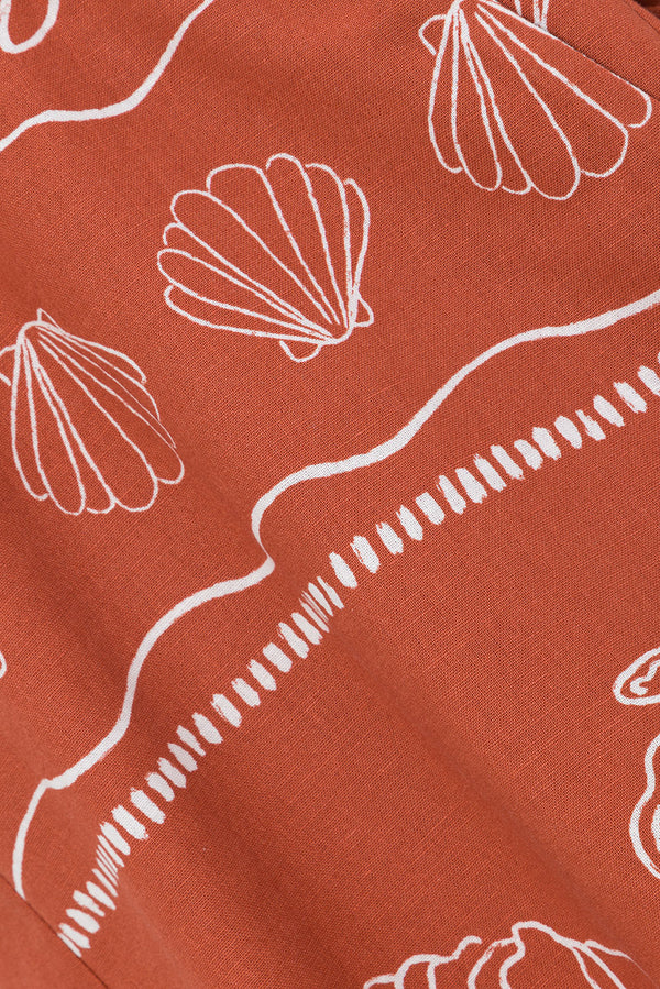 Red Short Sleeve Drawstring Alias Playsuit