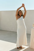 Ivory One Shoulder Bridal Maxi Ellita Dress