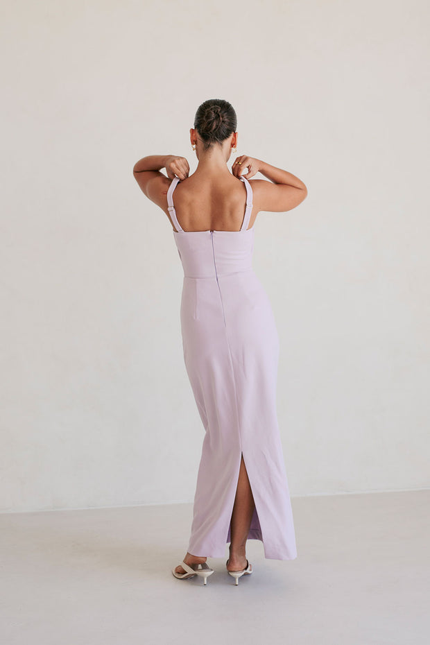 SAMPLE-Zendra Midi Dress - Lavender