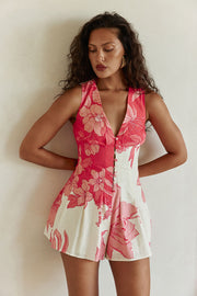 Jade Playsuit  - Flora Sunset